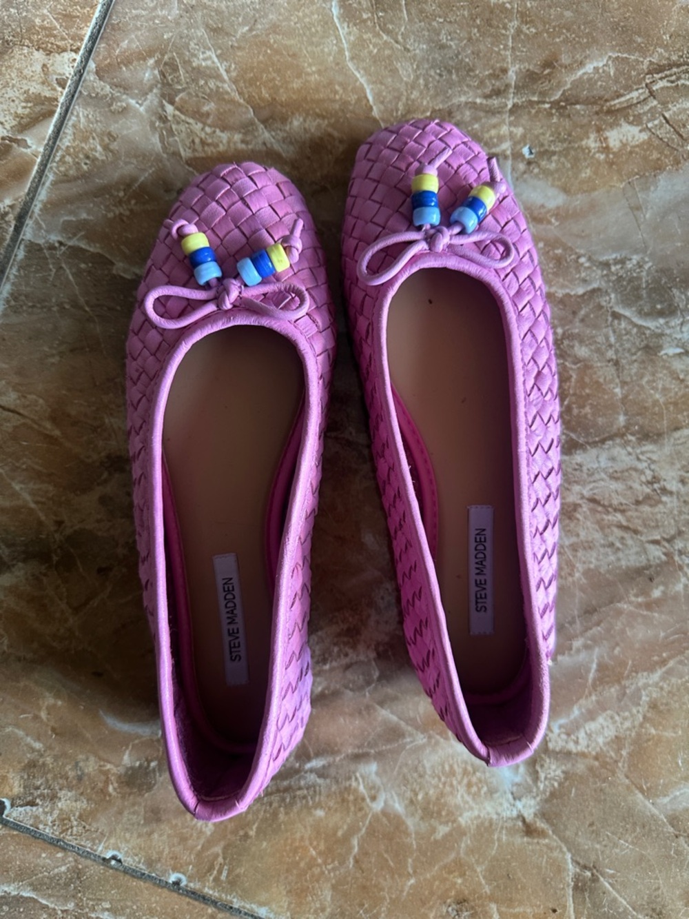 Steve Madden Divy Pink Leather Flats